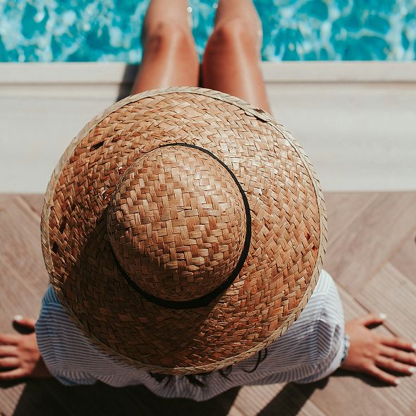 girl poolside summer