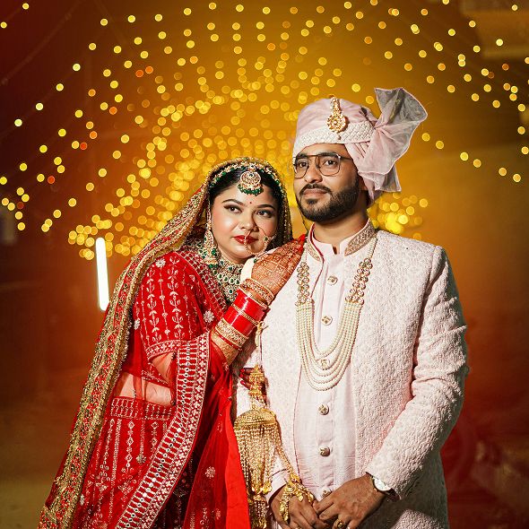 indian wedding couple portrait 1